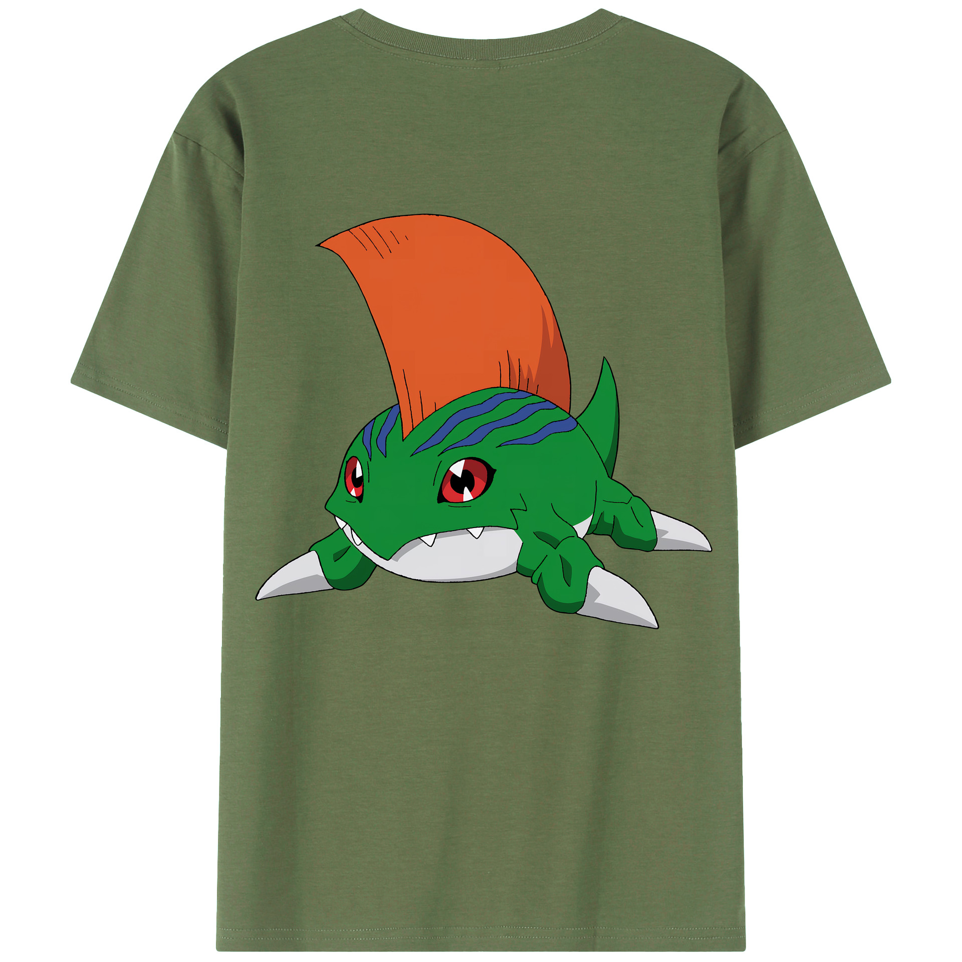 （画像用） Digimon デジタルモンスター/デジモン 綿100％ メンズ半袖Tシャツ（バックプリント） 通気性